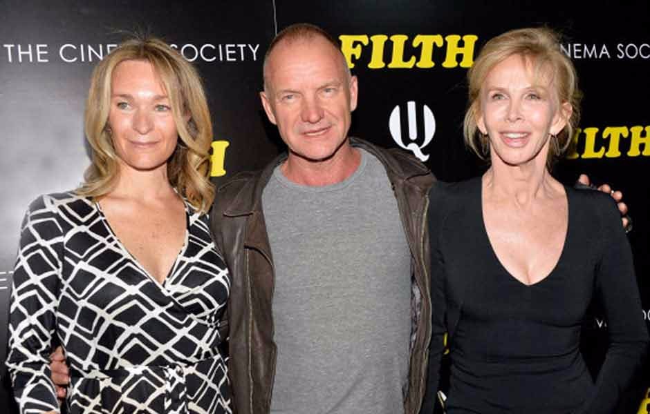 Celine Rattray, Sting and Trudie Styler at the New York premiere of Filth