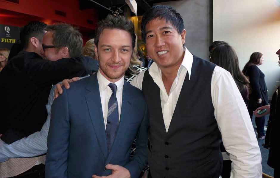 James McAvoy and Stephen Mao at the premiere of Filth in New York