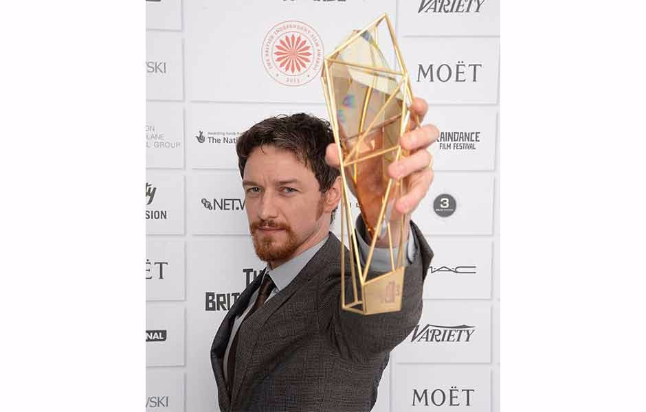 James McAvoy with the BIFA Best Actor trophy