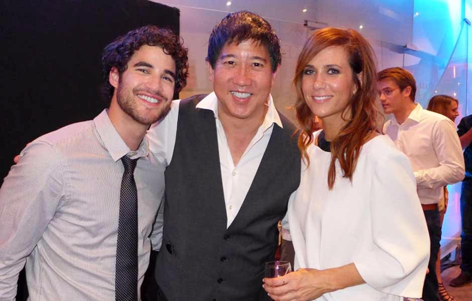 Darren Criss, Stephen Mao and Kristen Wiig at the afterparty in Paris for Imogen