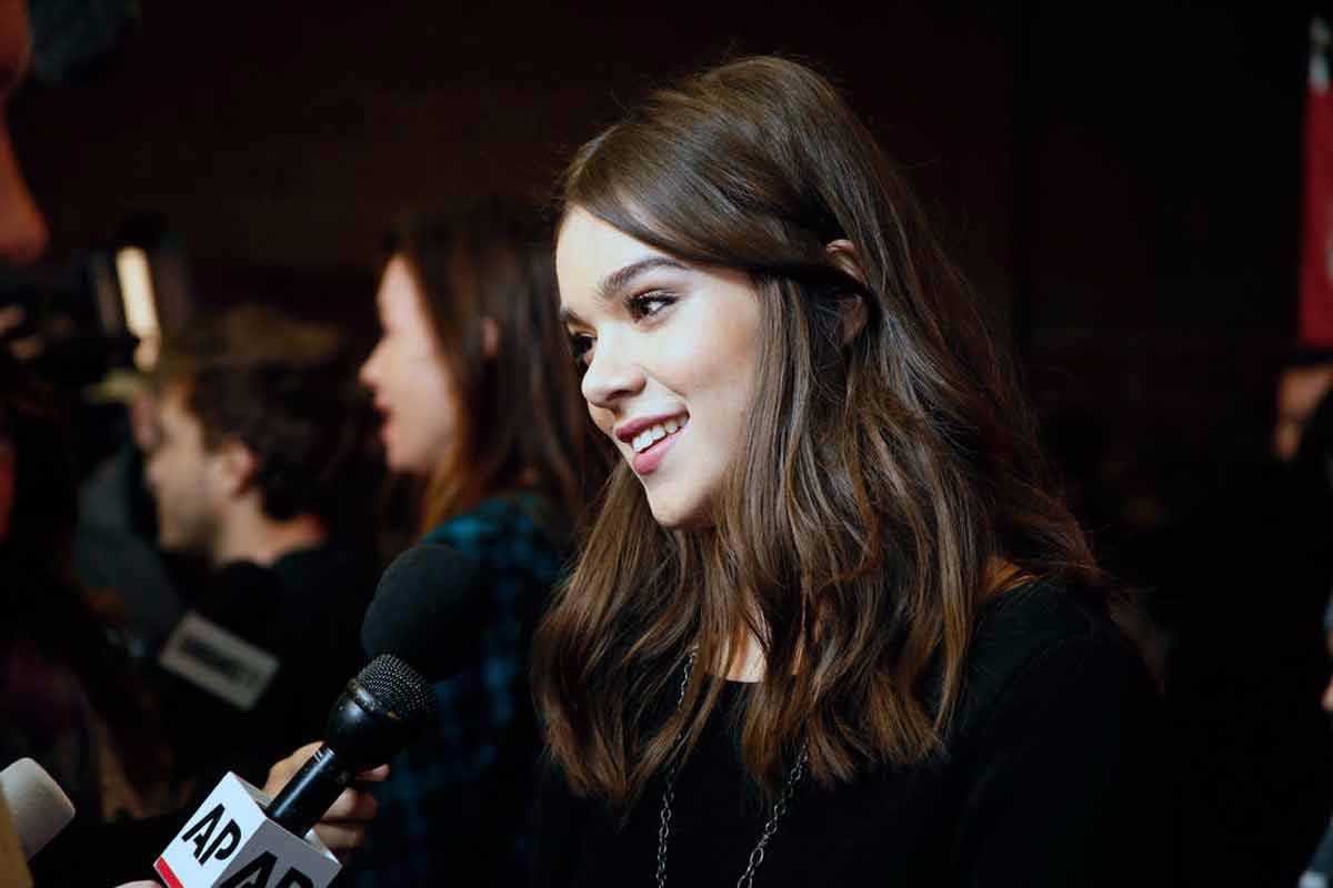 Actress Hailee Steinfeld interviewing for the film Ten Thousand Saints