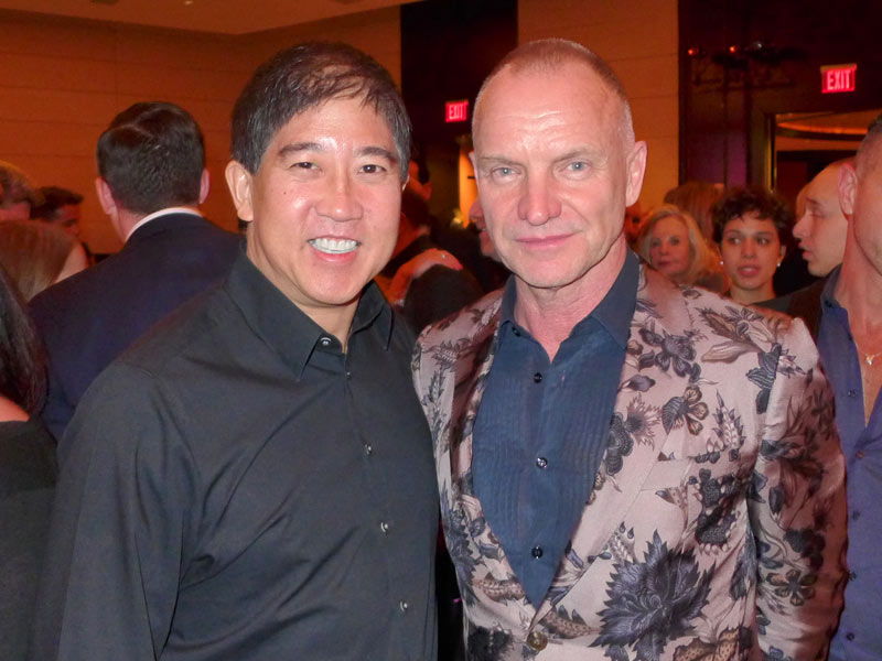 Sting and Stephen Mao at the Rainforest Foundation gala in New York City